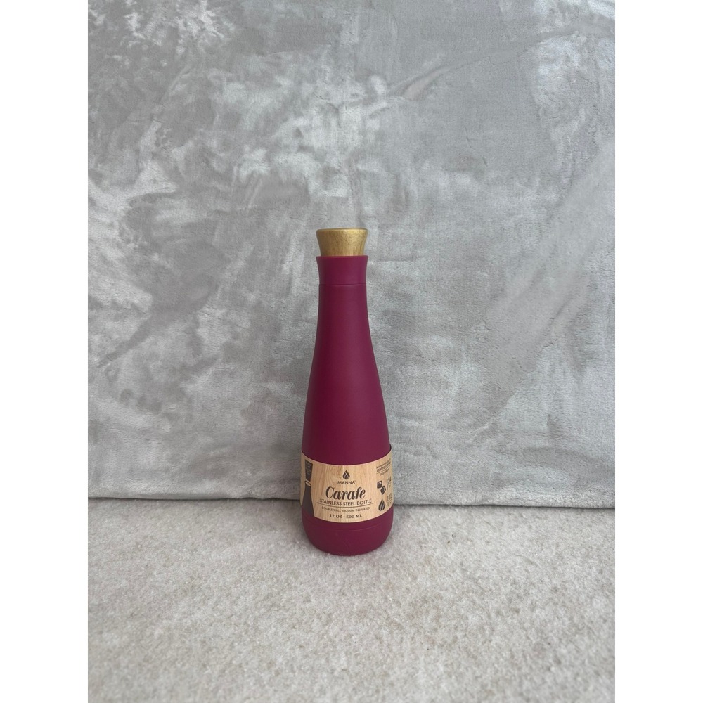 Manna Carafe Stainless Steel Bottle‎ 17 Oz Magenta Double Wall Vacuum Insulated